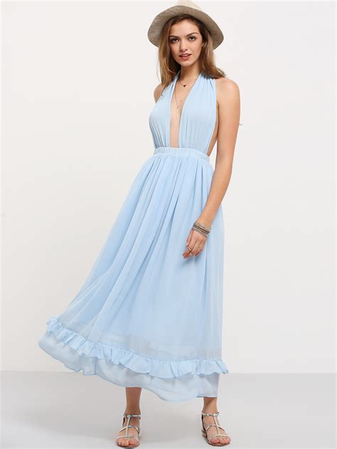 light blue dress shein|shein blue sparkly dress.